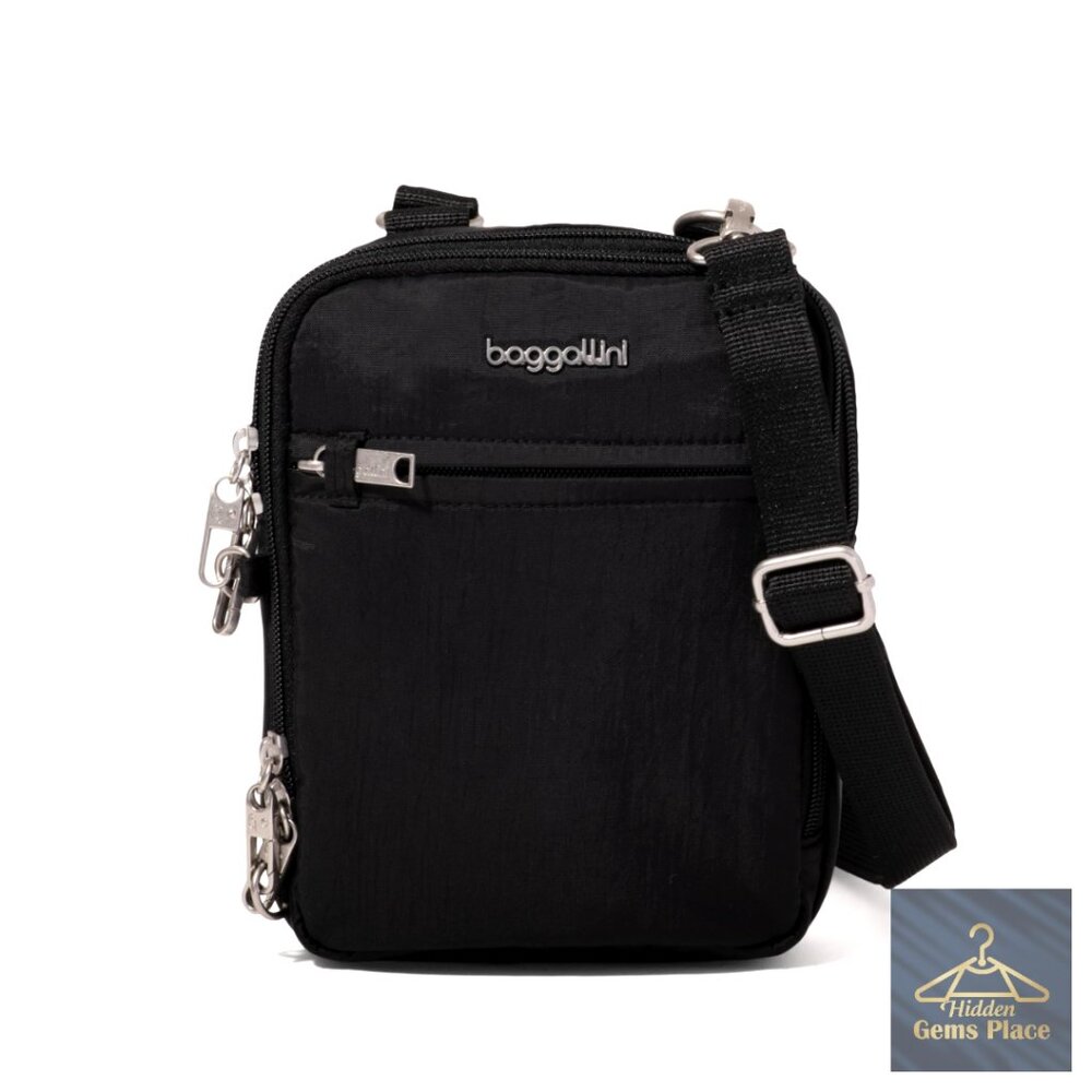 Mini Anti-Theft Crossbody Bag With Rfid Protection, Locking Zippers